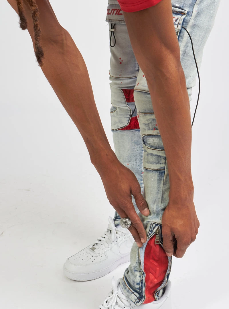 Politics Jeans - Lance Denim - Blue And Red - POLD161 10 Politics Jeans - Lance Denim - Blue And Red - POLD161
