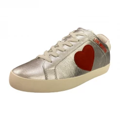 Shop All Moschino Shoes - Women's Sneakers With Heart - Silver - JA15402G1EIA4590A