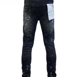 Purple-Brand Jeans - Black Paint Knee Slit Jacquard - P001 Shop All
