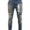 Purple-Brand Jeans - Indigo Four Pocket Destroy W Silicone Outline - P001 Shop All
