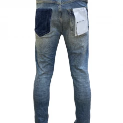 Purple-Brand Jeans - Indigo Four Pocket Destroy W Silicone Outline - P001 Shop All