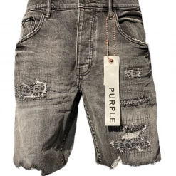 Shop All Purple-Brand Shorts - Black Monogram Leopard Print Repair - P020
