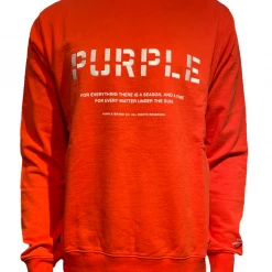 Purple-Brand Crewneck - French Terry Red Embroidered Stencil Logo - P409