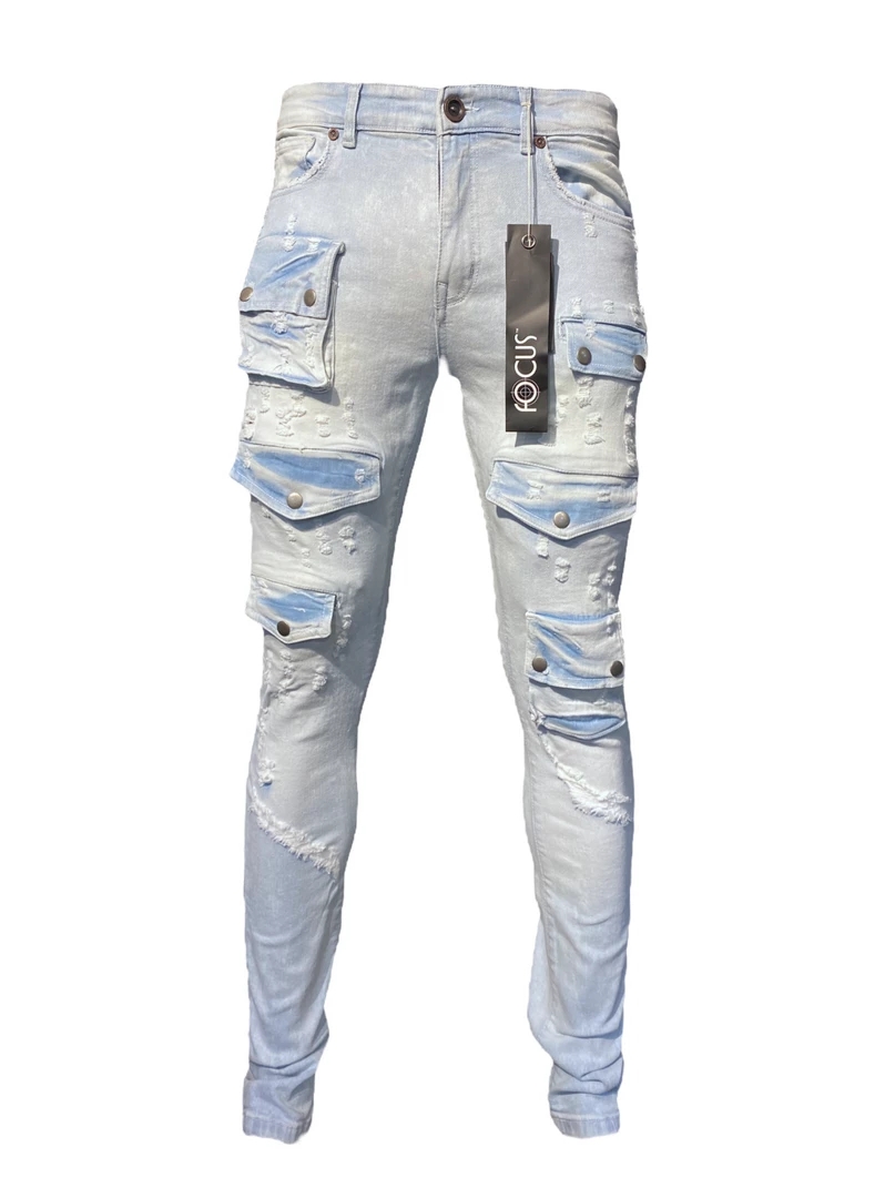 Focus Jeans - Multi Functional Ripped - Light Wash - 3393C 1 Focus Jeans - Multi Functional Ripped - Light Wash - 3393C