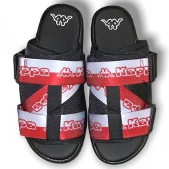 Kappa Slides - Logo Zirk 1 - Black-Grey LT-Red - 341B6FW Shop All
