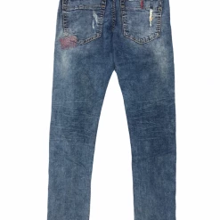 Shop All Industrial Indigo Jeans - Belted With Patches - Indigo/Red - INT-WB-217