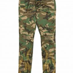 Politics Jeans - Stones And Flames - Army Fatigue With Black And Topaz - RSP 013
