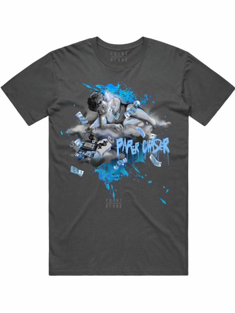 Point Blank T-Shirt - Angels Chase Paper - Charcoal Shop All 1 Point Blank T-Shirt - Angels Chase Paper - Charcoal Shop All