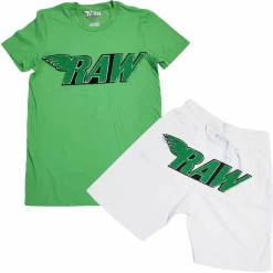 Rawyalty Short Set - RAW - Green And White