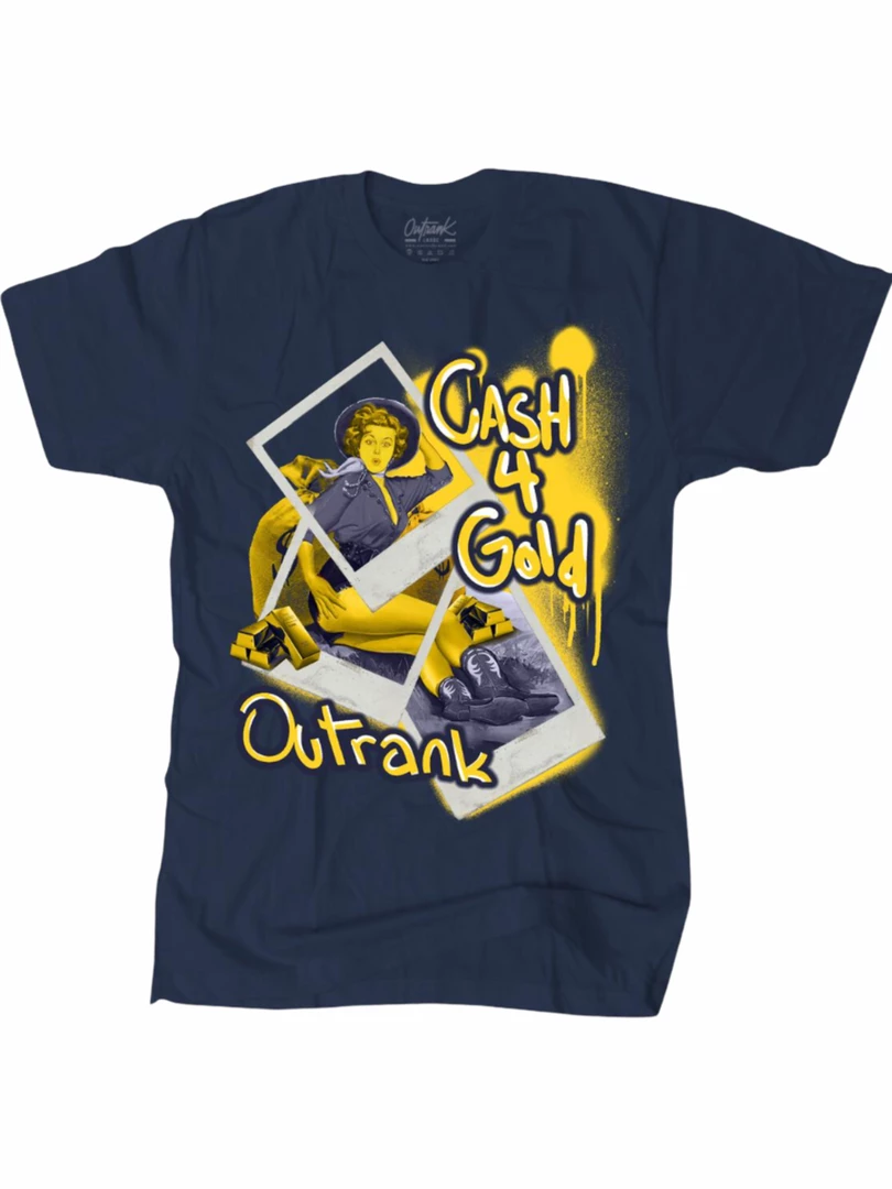Outrank T-Shirt - Cash 4 Gold - Navy - OR1513 Shop All 1 Outrank T-Shirt - Cash 4 Gold - Navy - OR1513 Shop All