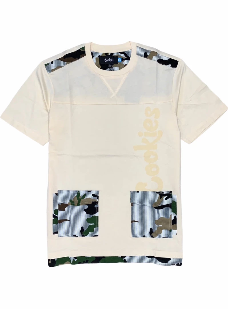 Cookies T-Shirt - Vintage Camo Seersucker - Cream 1 Cookies T-Shirt - Vintage Camo Seersucker - Cream