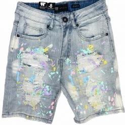Shop All Kids Waimea Shorts - Paint Splatter - Light Stone Wash
