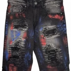 Waimea Jean Shorts - Red Paint - Black Wash - M7300D