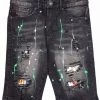 Waimea Jean Shorts - Green Splatter - Black Wash - M7308D