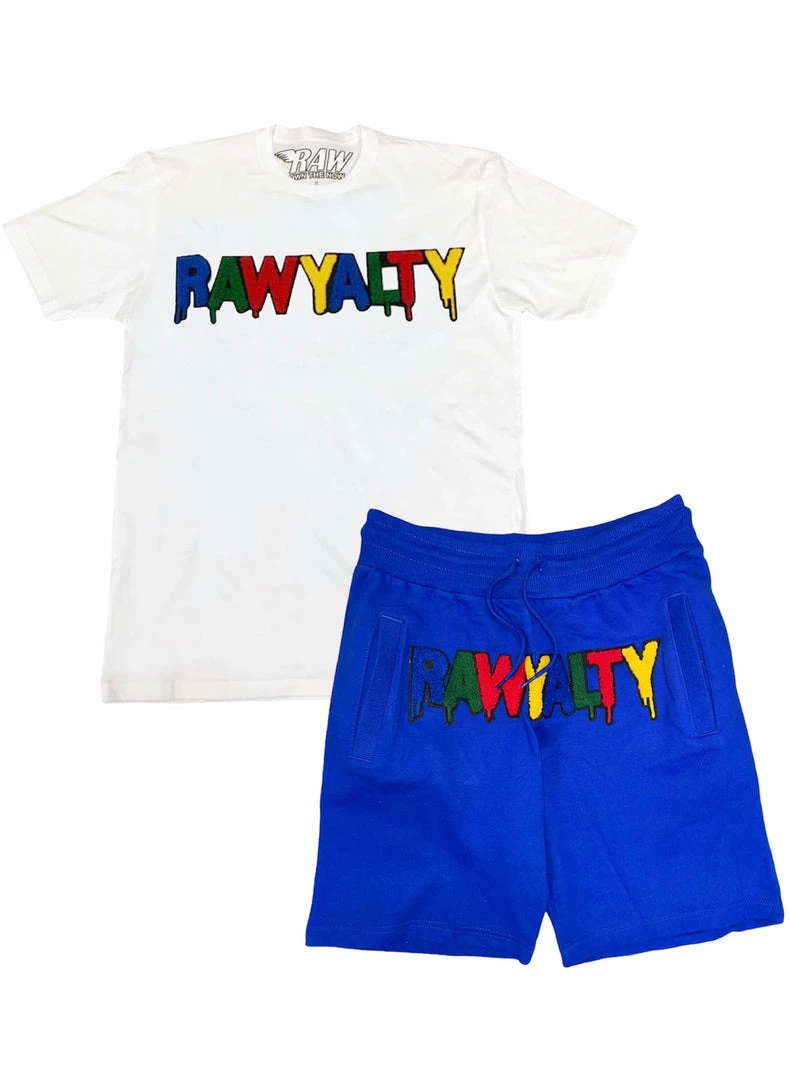 Rawyalty Short Set - RAW Multi - Blue And White Shop All 1 Rawyalty Short Set - RAW Multi - Blue And White Shop All