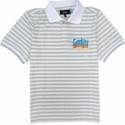 Cookies Polo - Pacifico Striped - White/Grey