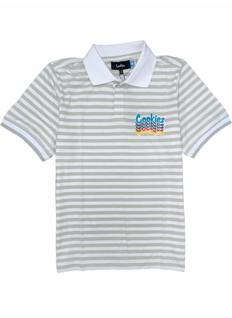 Cookies Polo - Pacifico Striped - White/Grey 1 Cookies Polo - Pacifico Striped - White/Grey