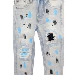 DNA Kids Jeans - Stones & Paint - Light Blue With Sky Blue And Black Shop All
