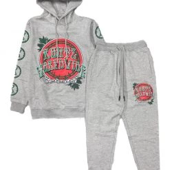 Runtz Sweatsuit - Pure Leaves - Heather Grey - 421-33739 Shop All