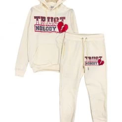Retro Label Sweatsuit - 3's Muslin Trust No One - Cream