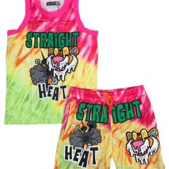 Shop All Rebel Minds Short Set - Mesh Straight Heat Tank - Pink - 121-164