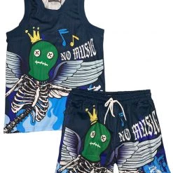 Rebel Minds Short Set - Mesh No Music Tank - Navy - 121-165