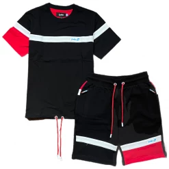 Cookies Short Set - Bal Harbor Cotton Interlock - Black And Red - 1557K5896