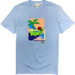 Shop All Lacoste T-Shirt - Palms - Blue - TH2645