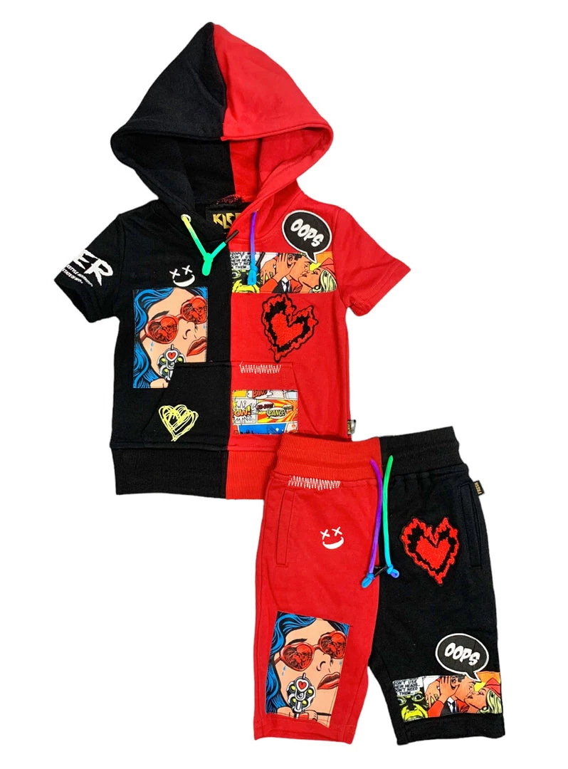 Kleep Kids Short Set - Heavily Patched - Reese - KSF6770 1 Kleep Kids Short Set - Heavily Patched - Reese - KSF6770
