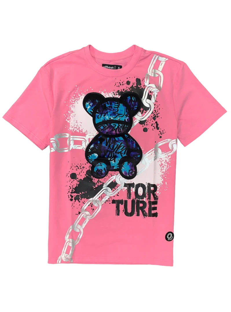 Shop All Offbeat T-Shirt - Tortured Bear - Pink - 22ST02 1 Shop All Offbeat T-Shirt - Tortured Bear - Pink - 22ST02