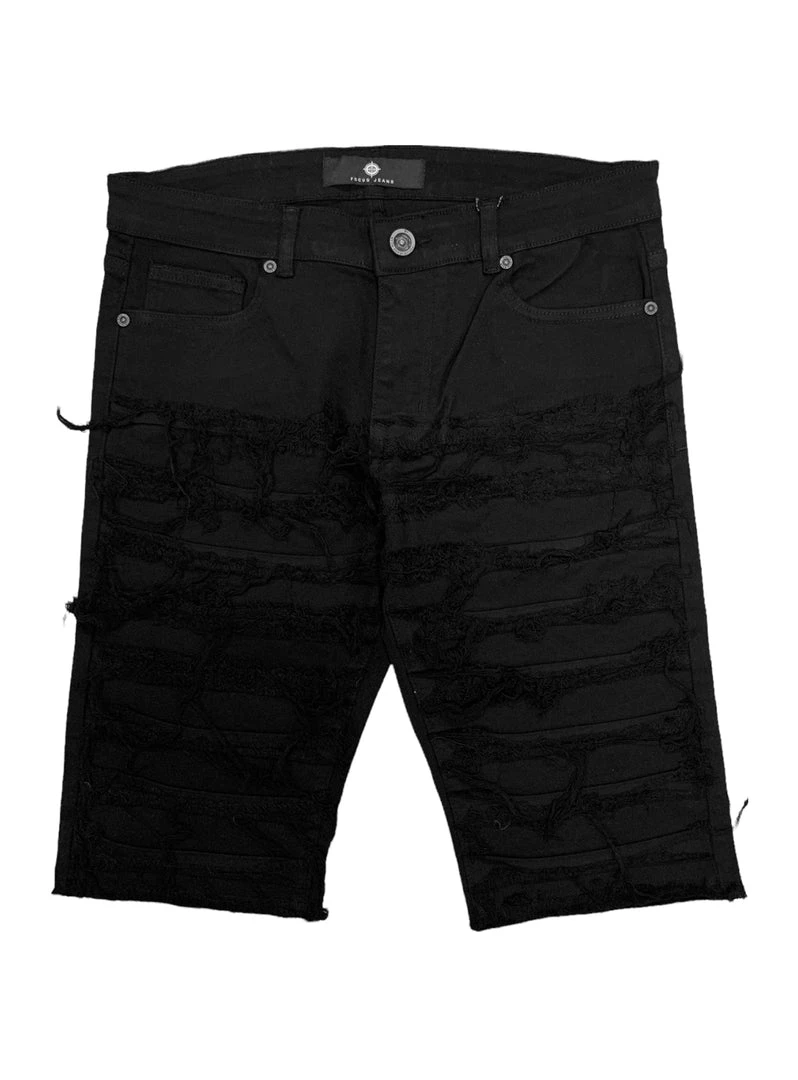 Focus Shorts - Ripped & Shredded - Jet Black - 3364S 1 Focus Shorts - Ripped & Shredded - Jet Black - 3364S