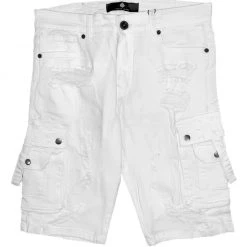 Focus Shorts - Contrast Cargo Distressed - White - 4303S Shop All