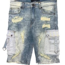 Focus Shorts - Contrast Cargo Distressed - Vintage Blue - 4303S Shop All