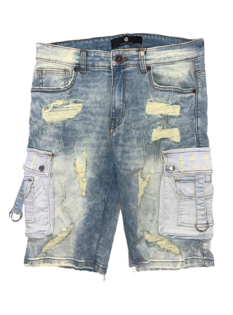 Focus Shorts - Contrast Cargo Distressed - Vintage Blue - 4303S Shop All 1 Focus Shorts - Contrast Cargo Distressed - Vintage Blue - 4303S Shop All