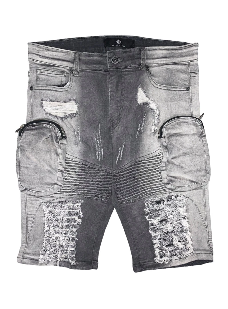 Focus Shorts - Multi Cargo Biker - Grey - 3394S 1 Focus Shorts - Multi Cargo Biker - Grey - 3394S
