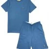 Beefy Short Set - Chest Logo - Denim Blue - 5187BF