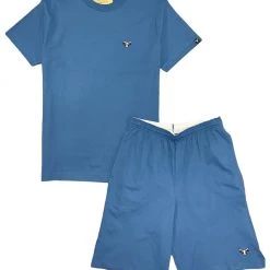 Beefy Short Set - Chest Logo - Denim Blue - 5187BF