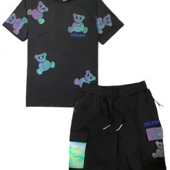 Shop All Civilized Short Set - Reflective Bear - Black - CV1445