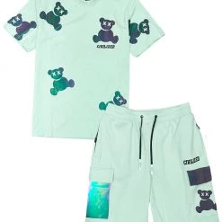 Civilized Short Set - Reflective Bear - Mint - CV1445