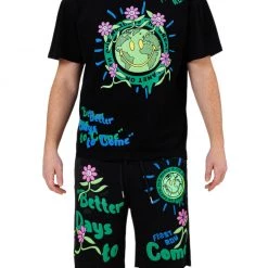 First Row Short Set - Better Days - Black - FRT2018