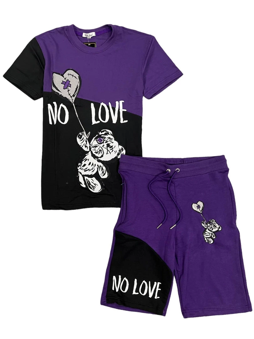 Retro Label Short Set - No Love 3'S - Dark Iris 1 Retro Label Short Set - No Love 3'S - Dark Iris