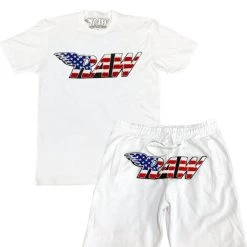 New Arrivals Rawyalty Short Set - Raw USA - All White
