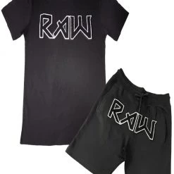 Shop All Rawyalty Short Set - Box Lettered RAW - RMS-Black