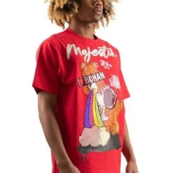Shop All Majestik T-Shirt - Rhinestone Rainbow Teddy - Red - TE2190 3 Shop All Majestik T-Shirt - Rhinestone Rainbow Teddy - Red - TE2190