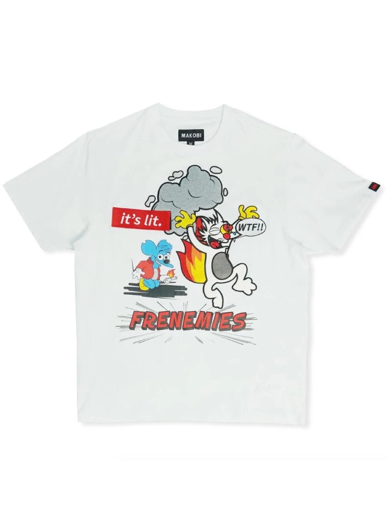Makobi T-Shirt - Frenemies - White - M293 1 Makobi T-Shirt - Frenemies - White - M293