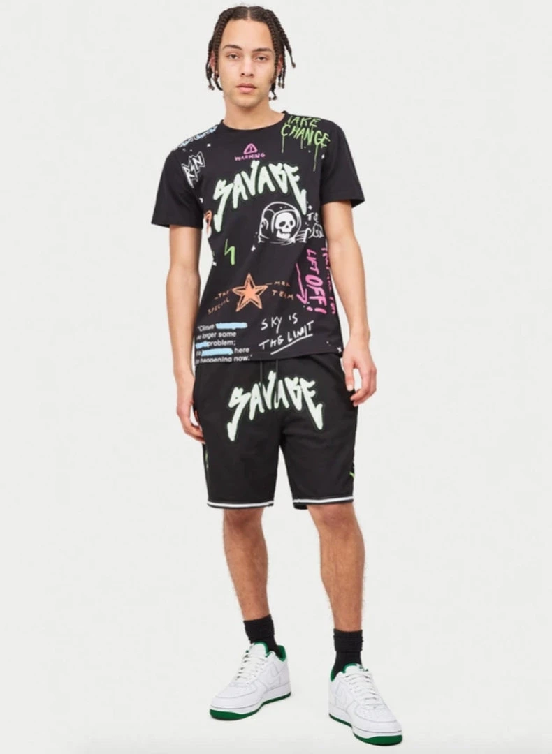 Shop All Reason Shorts Set - Space Savage - Black - A1-554 1 Shop All Reason Shorts Set - Space Savage - Black - A1-554