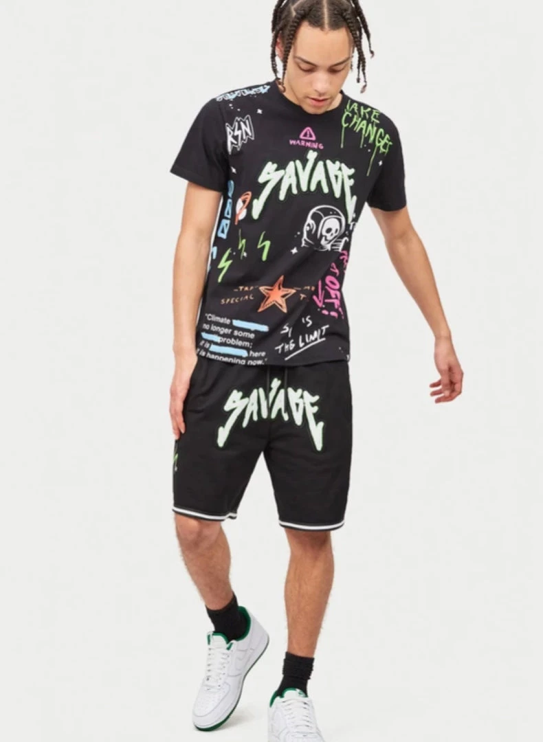 Shop All Reason Shorts Set - Space Savage - Black - A1-554 2 Shop All Reason Shorts Set - Space Savage - Black - A1-554