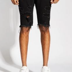 Crysp Denim Shorts - Atlantic - Black - CRYSPSM119-119