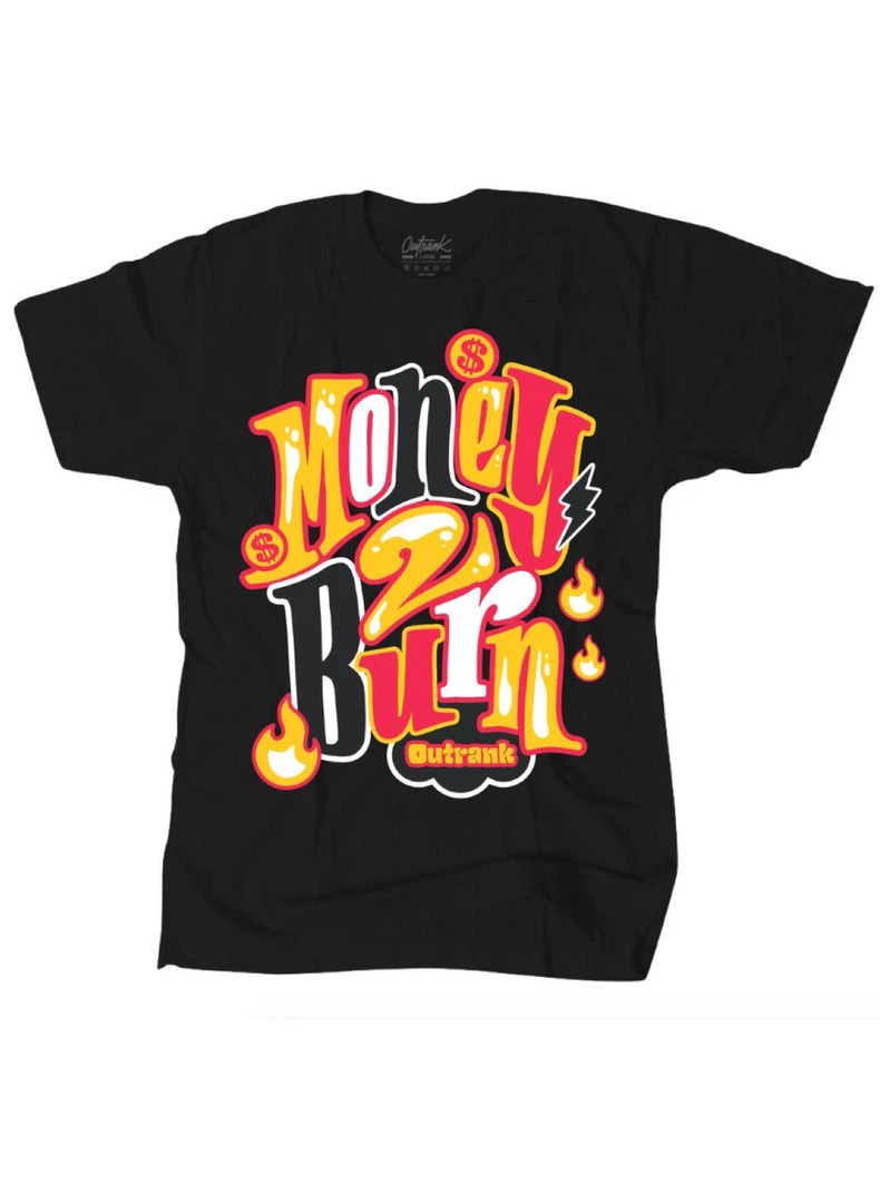 Outrank T-Shirt - Money To Burn - Black Shop All 1 Outrank T-Shirt - Money To Burn - Black Shop All