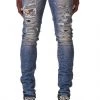 Shop All Purple-Brand Jeans - Mid Indigo Camo Repair - P001